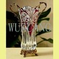 crystal with brass home decorations/collections - lamp/vase/fruit dish