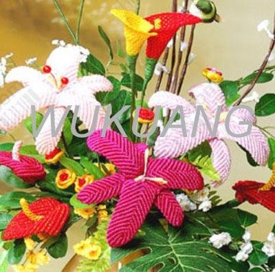 Color Ties Knitted Artificial Flowers-lily