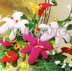 Color Ties Knitted Artificial Flowers-lily