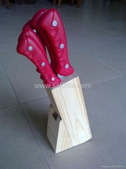 5pcs kitchen knife set with wooden block