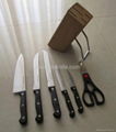 5pcs knife set with wooden block