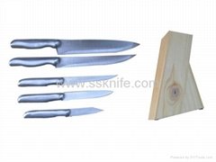 5pcs kitchen knife set with wooden block