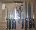 11pcs kitchen knife set with wooden cutting board