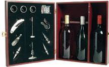 Three Bottle Space Wine Box with Accessories