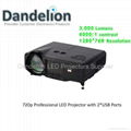 3000lumens Professional 720p LED projector for commercial use