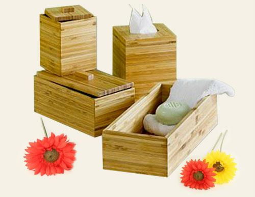 Bamboo bathroom items