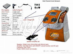 Solar cooler backpack speaker