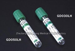 Vacuum Blood Tube (Vacutainer) Green Cap, Heparin Lithium