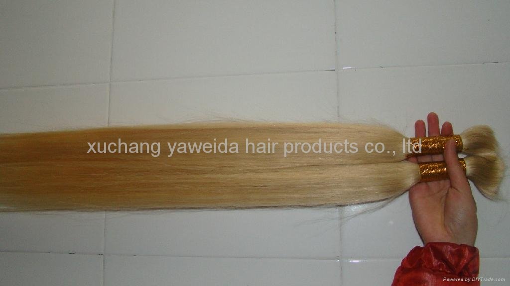 100% remy blond bulk hair hot sell in USA and EU in 2011 3