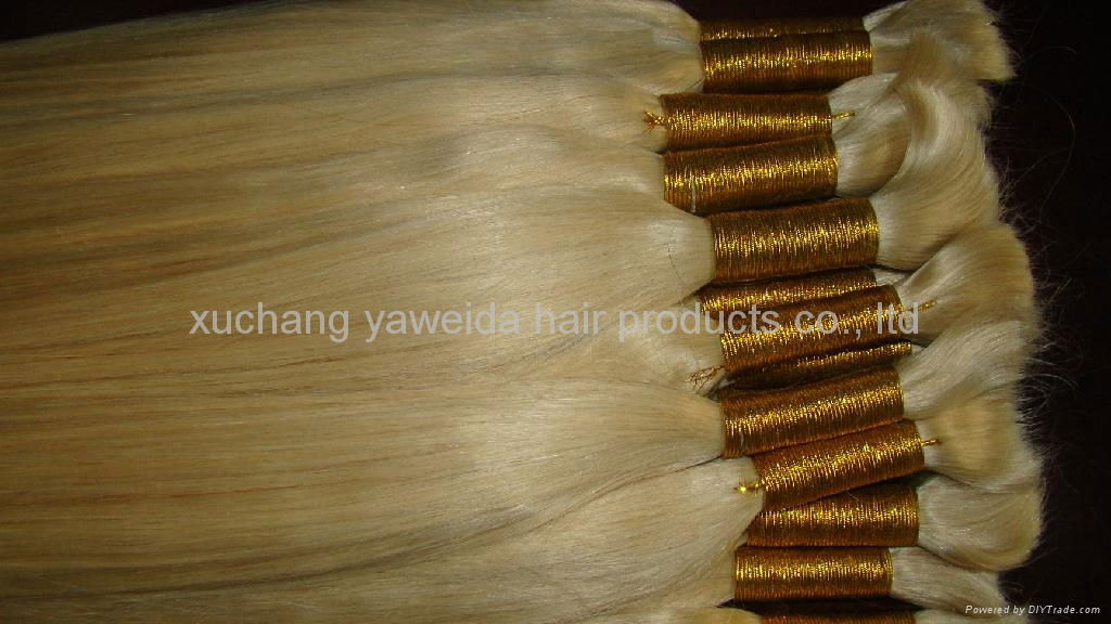 100% remy blond bulk hair hot sell in USA and EU in 2011 5