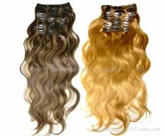 cheap!!!!!best quality  100% remy indian human hair clips hair weave/weft  3