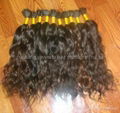 100% remy human hair curly bulk hair with the full cuticle 1