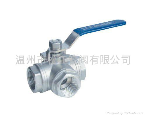 Steel 3-way ball valve 