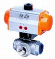 Air-powered T-cock Screwed Ball Valve