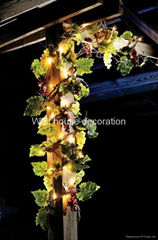 Lighted Grape Leaf Garland