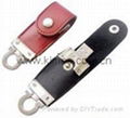 Sell leather USB memory drive customize logo 1