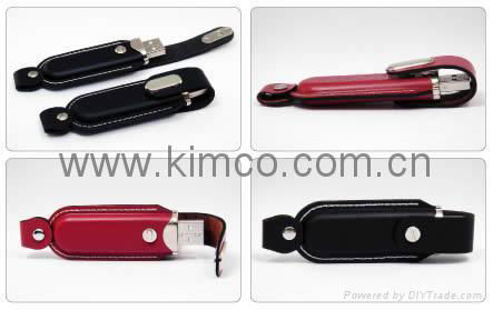 Sell leather USB memory drive customize logo 2
