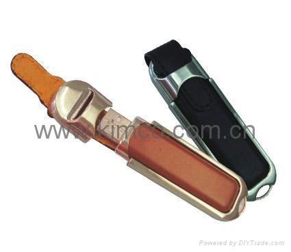 Sell leather USB memory drive customize logo 4