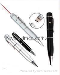 Sell ballpoint laser pointer USB pen memory drive customize logo