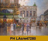 Street scenery oil painting