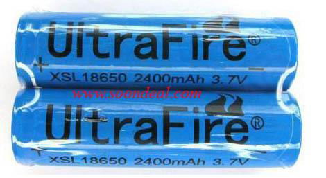 2 pcs of UltraFire XSL18650 2400mAh 3.7V 2