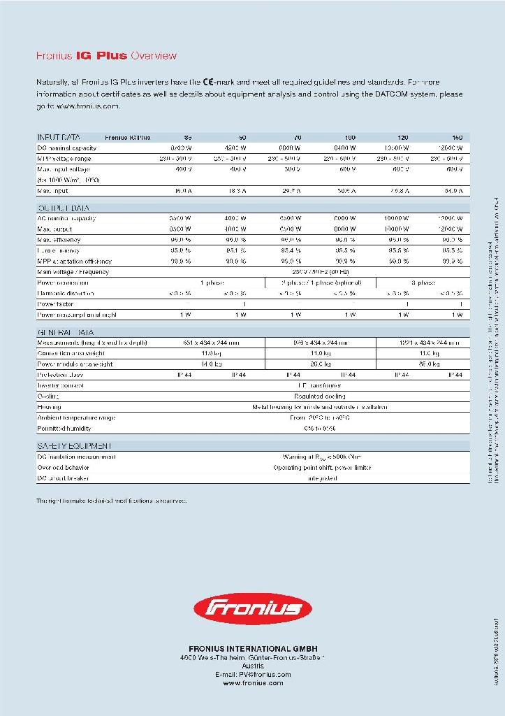 FRONIUS SOLAR INVERTERS 2