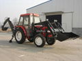 tractor with front loader and backhoe