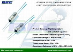CA502 Series High-temp Axial Wet Tantalum Capacitor (185c)