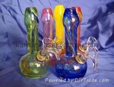 Fluorescent Glow Mini Soft Glass Bongs/Pipes