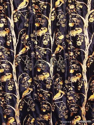 Embroidery Duppion Silk Drapery Fabric 3