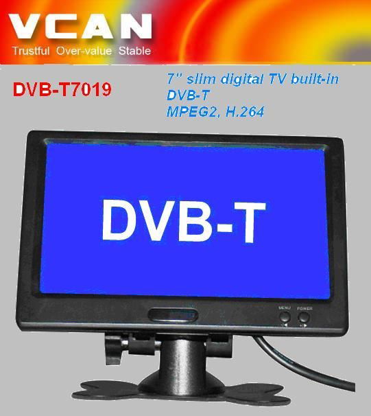 7'' slim digital TV built-in DVB-T 2
