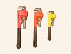 heavy duty pipe wrench with PVC dipped handle