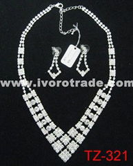 Rhinestone jewelry set, bridal jewelry  TZ-321