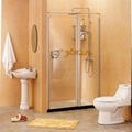 One door outside swing tempered glass shower door QB48-1 1