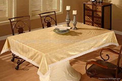 pvc printed golden tablecloth