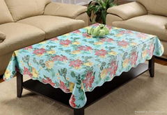 vinyl / PVC / polyester tablecloth with flannel/non-woven backing