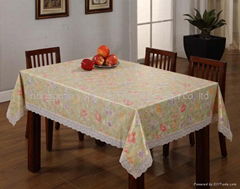 vinyl tablecloth with lace edge