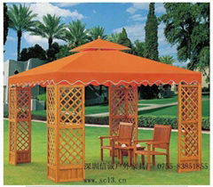 Outdoor wooden pavilion