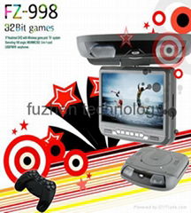 Flip Down DVD Player with 32-bit Games, Remote Control and TV System