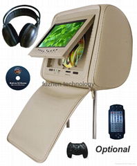 Headrest DVD Player with TV and Two wireless joysticks