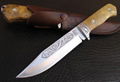 420J2 steel hunting knife with White