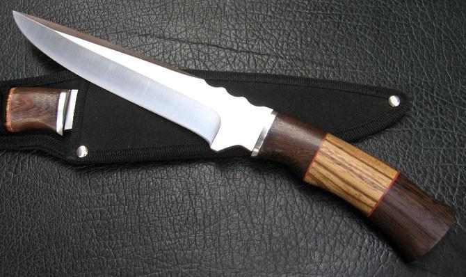 Handmade 420steel hunting knife with Huangli wood handle 2