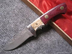 17.3cm length damascus hunting knife