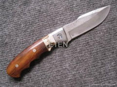 21.9cm length hunting knife with damascus steel blade