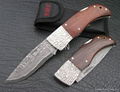 19.8cm length damascus folding knife 1