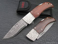 19.8cm length damascus folding knife