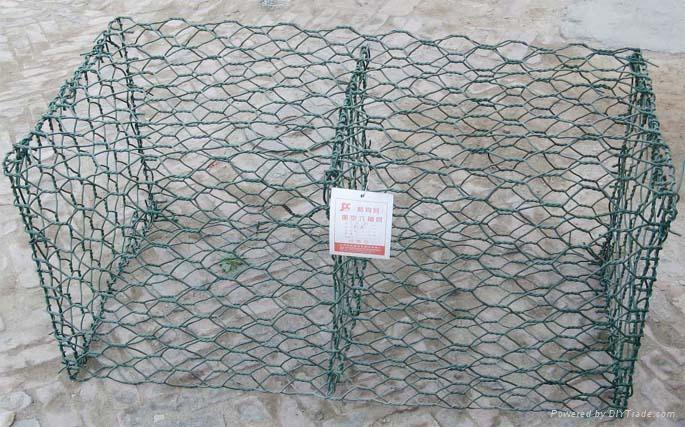 Gabion box made of galvanized steel wire , 2m X 1m X 1m, 80mm X 100mm