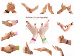 hollow silicone bracelet/silly bandz/tattoo bracelet/hotest bandz