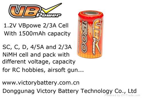 2/3A 1500mAh 1.2V 镍氢可充电电池 2