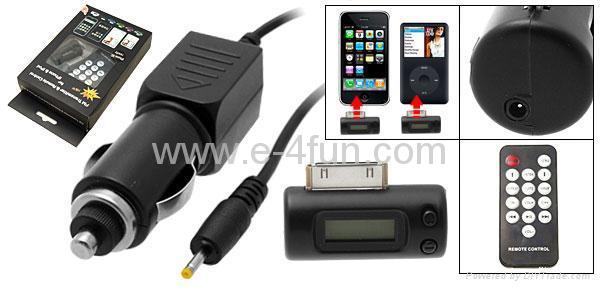 iphone 3G fm transmitter with car charger and remote 5